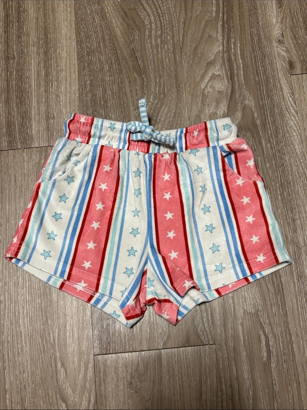 Sweet Honey Girls Size 5T Velour Print Drawstring Shorts | summer | patriotic